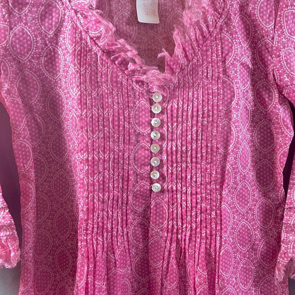 At Last Boho Hippie Babydoll Buttons Raw Edge Details Lagenlook NWOT Luxury 8 - Picture 3 of 12